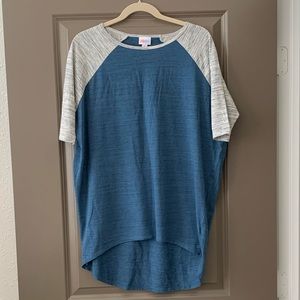 LuLaRoe Blue and Gray Irma Top